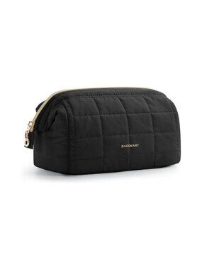 BAGSMART Puffy Makeup Bag Black | Travel Toiletry Organizer